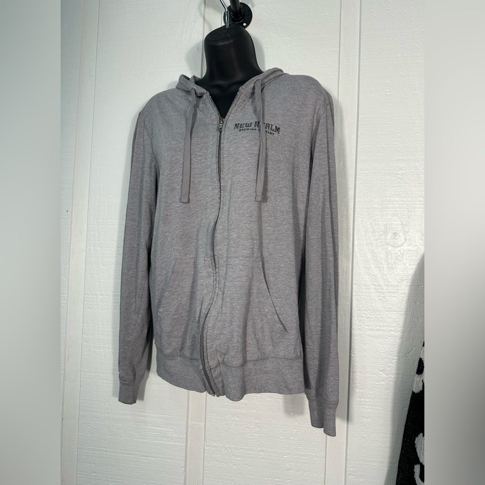 District New Realm Gray Brewing Company Full Zip Hoodie Size Small EUC